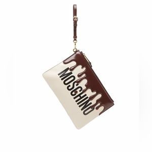 Moschino Leather Drip Logo clutch New with tag and dust bag